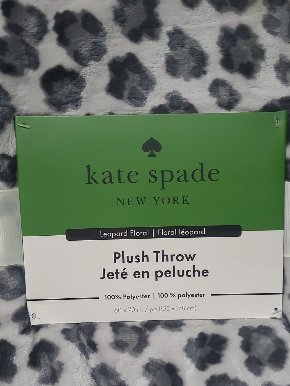 Kate Spade Leopard Floral Plush Throw